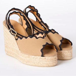 Castañer Brini scalloped 80mm espadrilles Sandals Size 9.5 US 40 EU Women’s